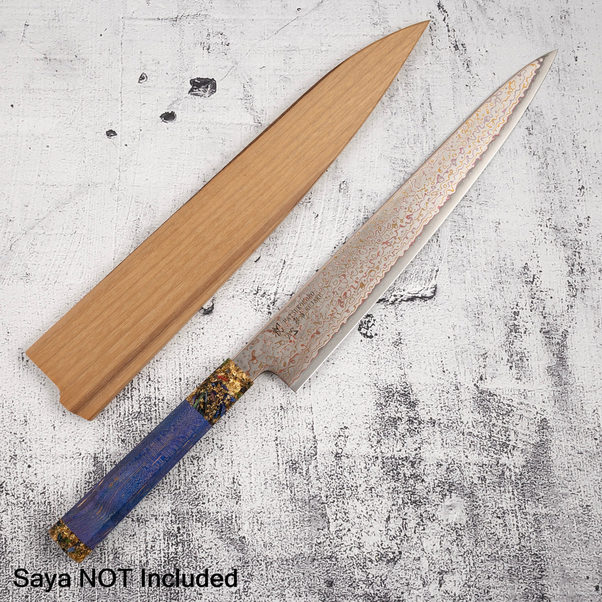 初心孔雀 V-Toku-2 切片刀 270mm 彩虹大馬士革紋 紫色