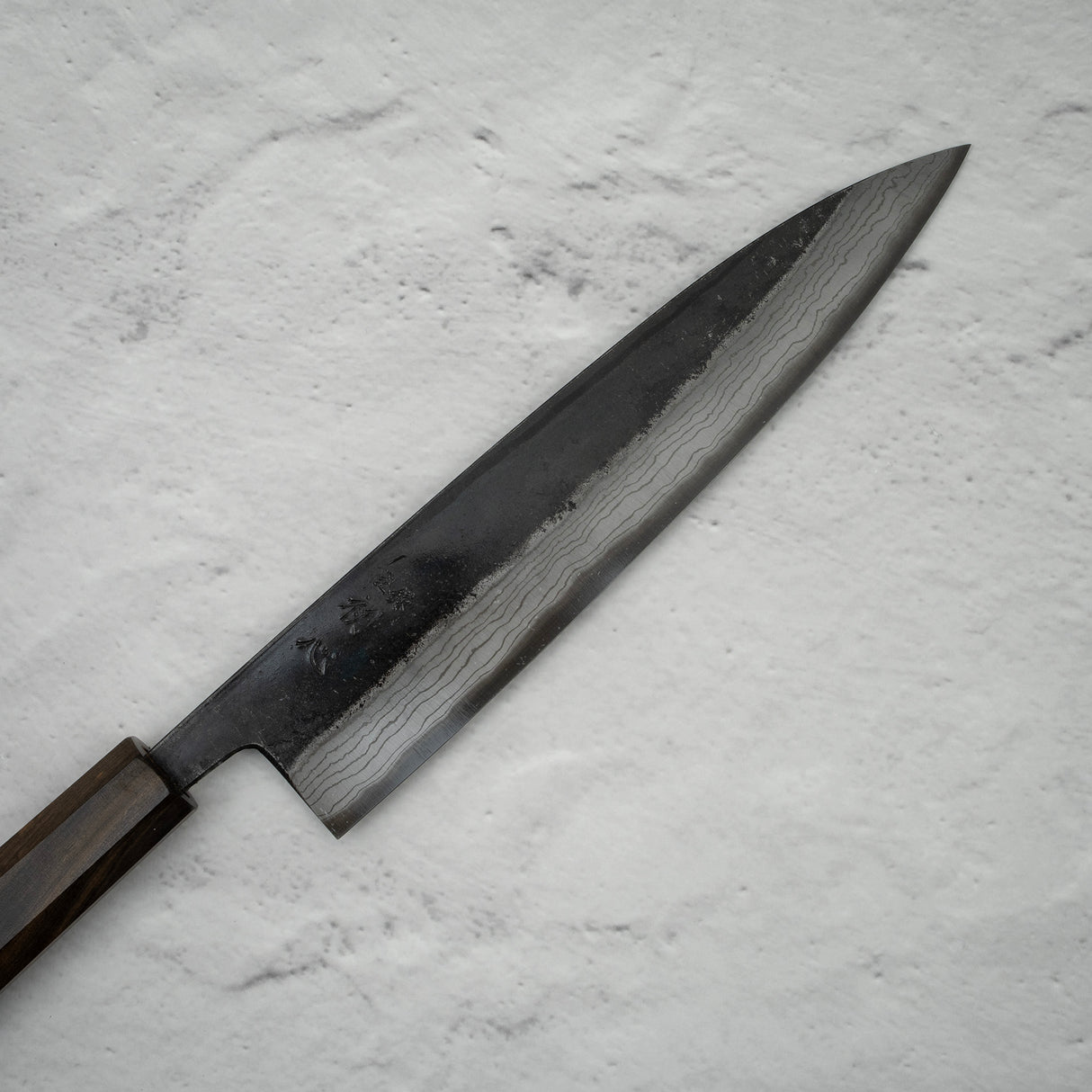 初心雲影 藍色 2 黑內大馬士革牛刀 240mm 黑色 Chacate 手柄