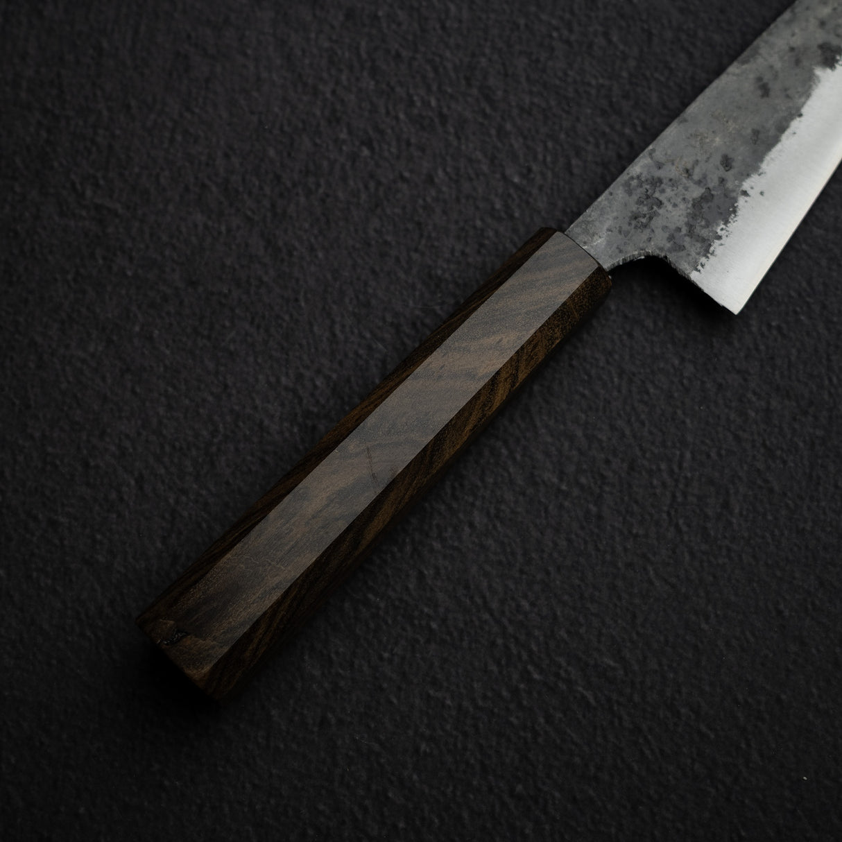 Hatsukokoro Kurogane Blue 2 Kurouchi Honesuki 150mm Double Bevel Black Chacate