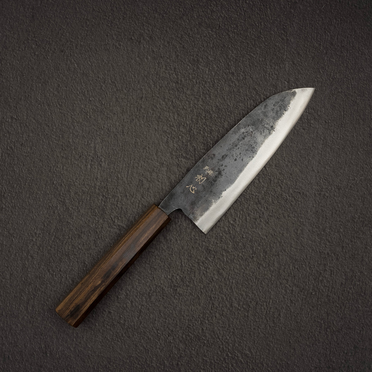 Hatsukokoro Kurogane Blue 2 Kurouchi Santoku 165mm Black Chacate