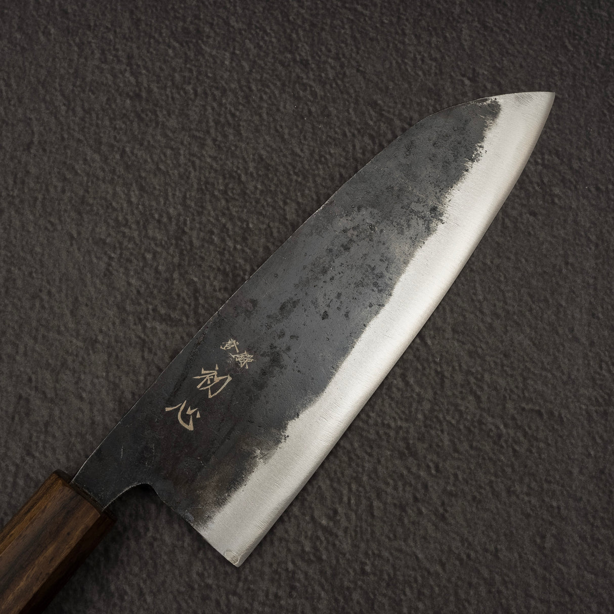 Hatsukokoro Kurogane Blue 2 Kurouchi Santoku 165mm Black Chacate