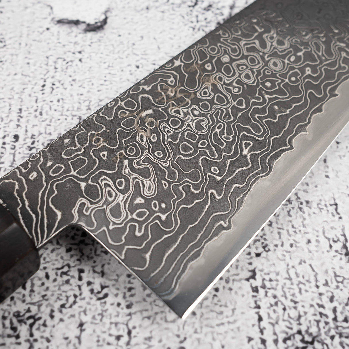 Hatsukokoro Ryuhyo SG2 Black Damascus Santoku 180mm