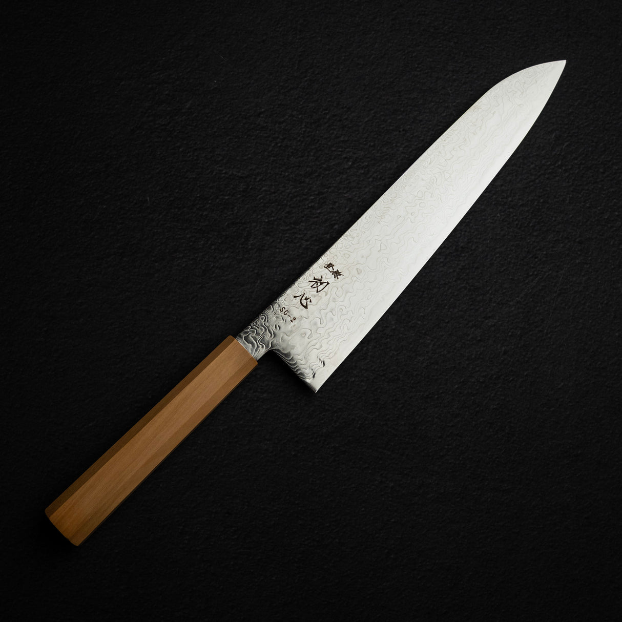 Hatsukokoro Ryuhyo SG2 Damascus Gyuto 240mm, Olivewood Handle