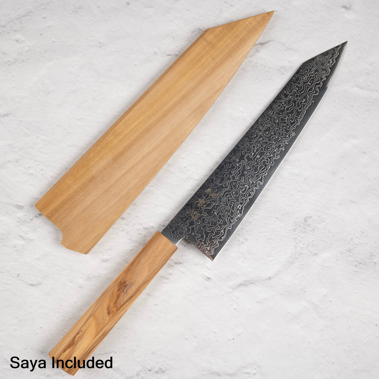 Hatsukokoro Ryuhyo SG2 大馬士革 K 尖 Gyuto 240 毫米刀刃,含橄欖木手柄