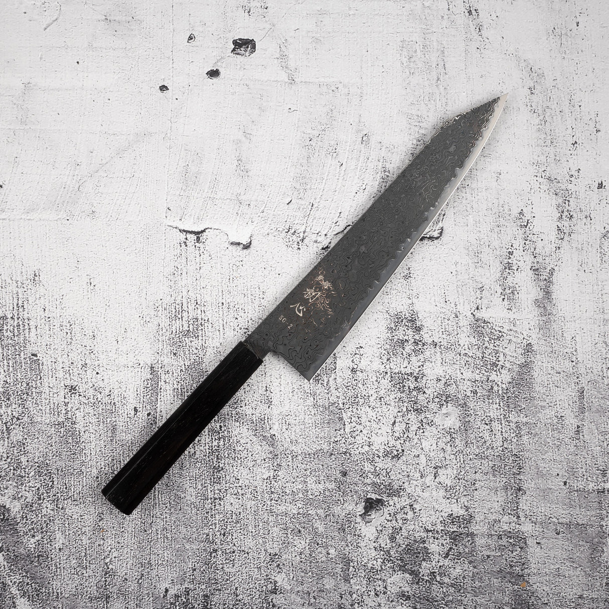 初心 流冰 SG2 黑大馬士革 K-tip 牛刀 240mm 黑檀木柄