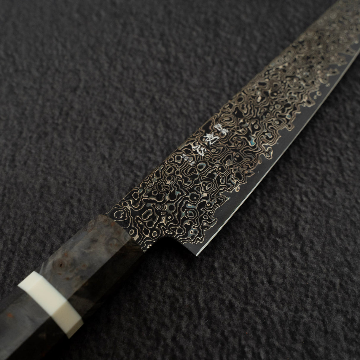 Hatsukokoro Saihyo SG2 Kurozome 黑色大馬士革 Petty 150mm 樺木手柄