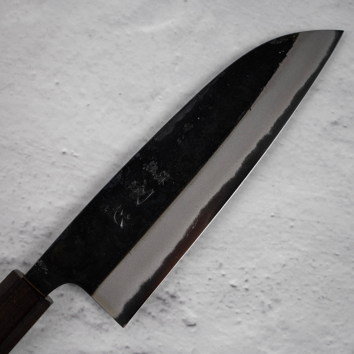 Hatsukokoro Shikkoku Blue 2 Kurouchi Santoku 165mm Ebony Handle
