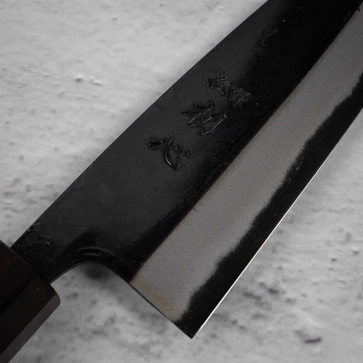 Hatsukokoro Shikkoku Blue 2 Kurouchi Santoku 165mm Ebony Handle