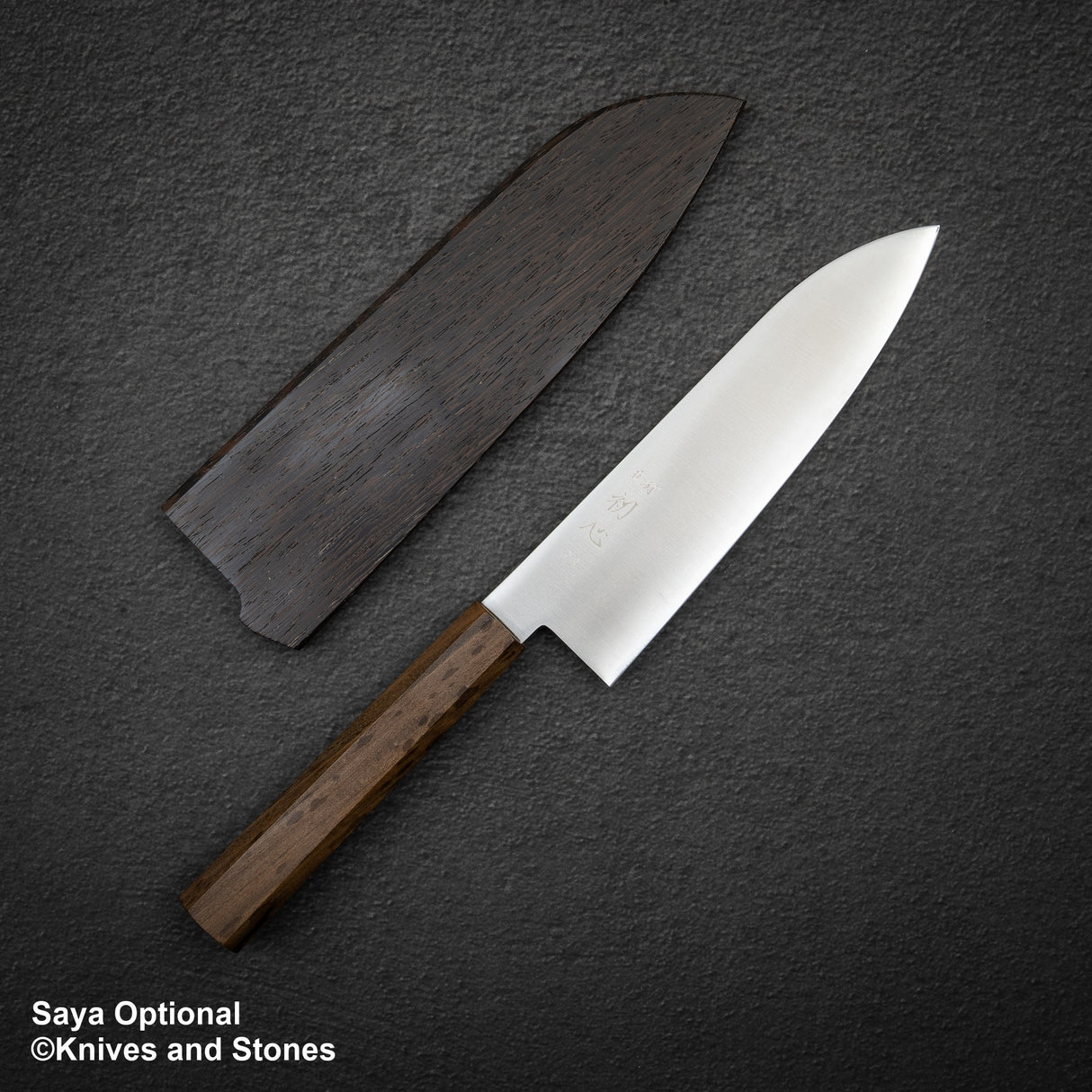 Hatsukokoro VG5 Hayabusa Santoku 180mm Black Chacate