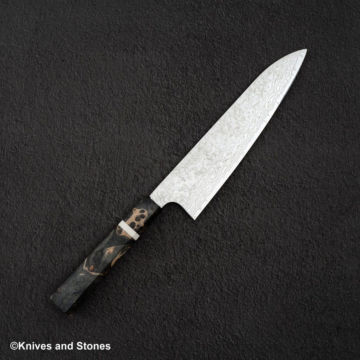 銀河初心 ATS34 大馬士革牛刀 210mm 染色樺木