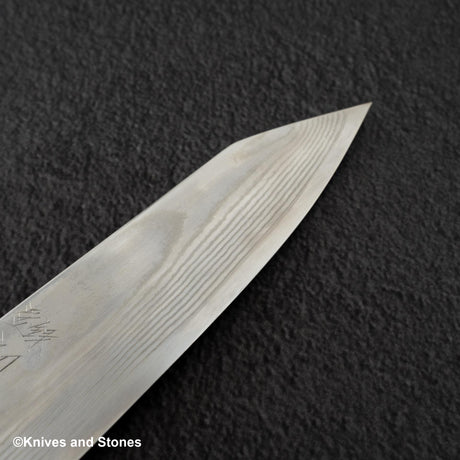 Hatsukokoro Ginso Ginsan Nickel Damascus Bunka  180mm Black Chacate