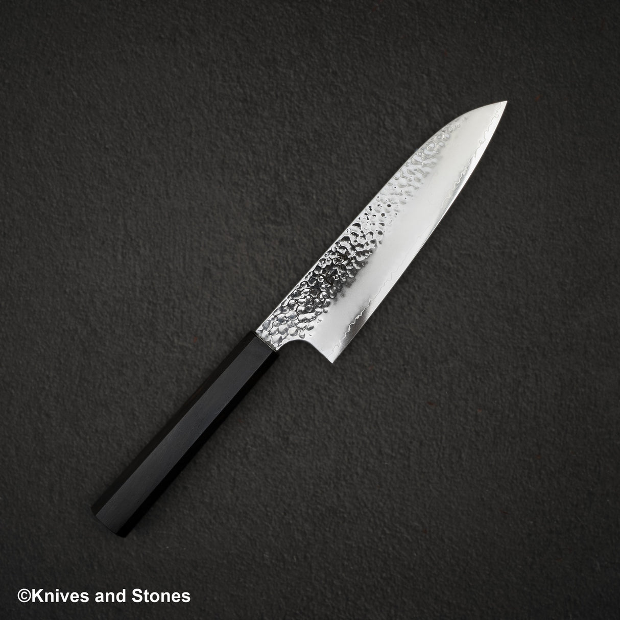 Hatsukokoro Hayabusa VG10 Tsuchime Sanmai Santoku 180mm Ebony