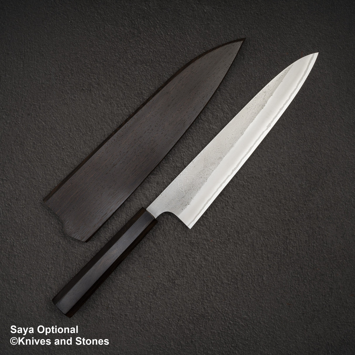 Hatsukokoro x Yoshikane White 2 Nashiji Gyuto 210mm 不鏽鋼包覆黑檀木手柄