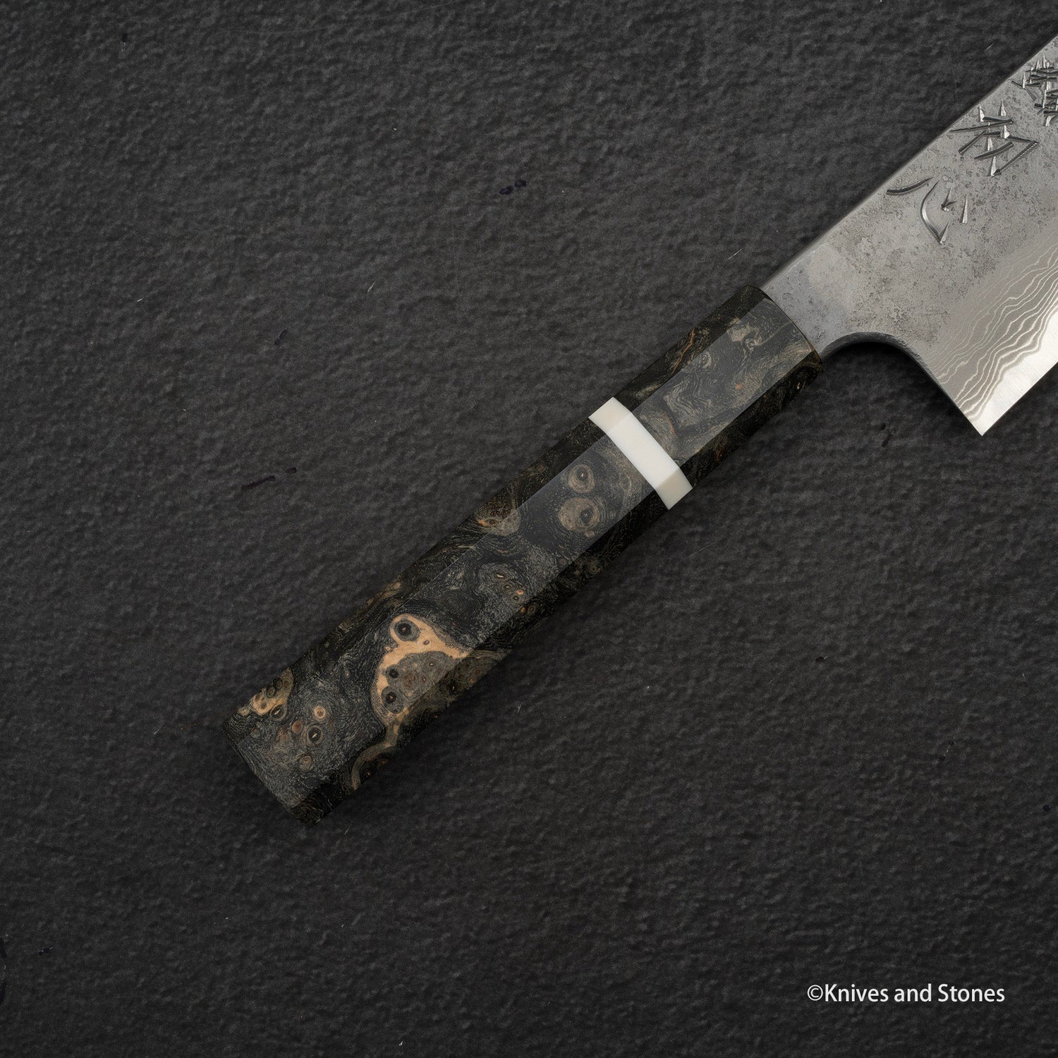 Nigara x Hatsukokoro Ryusui Blue 2 Damascus Santoku 170mm