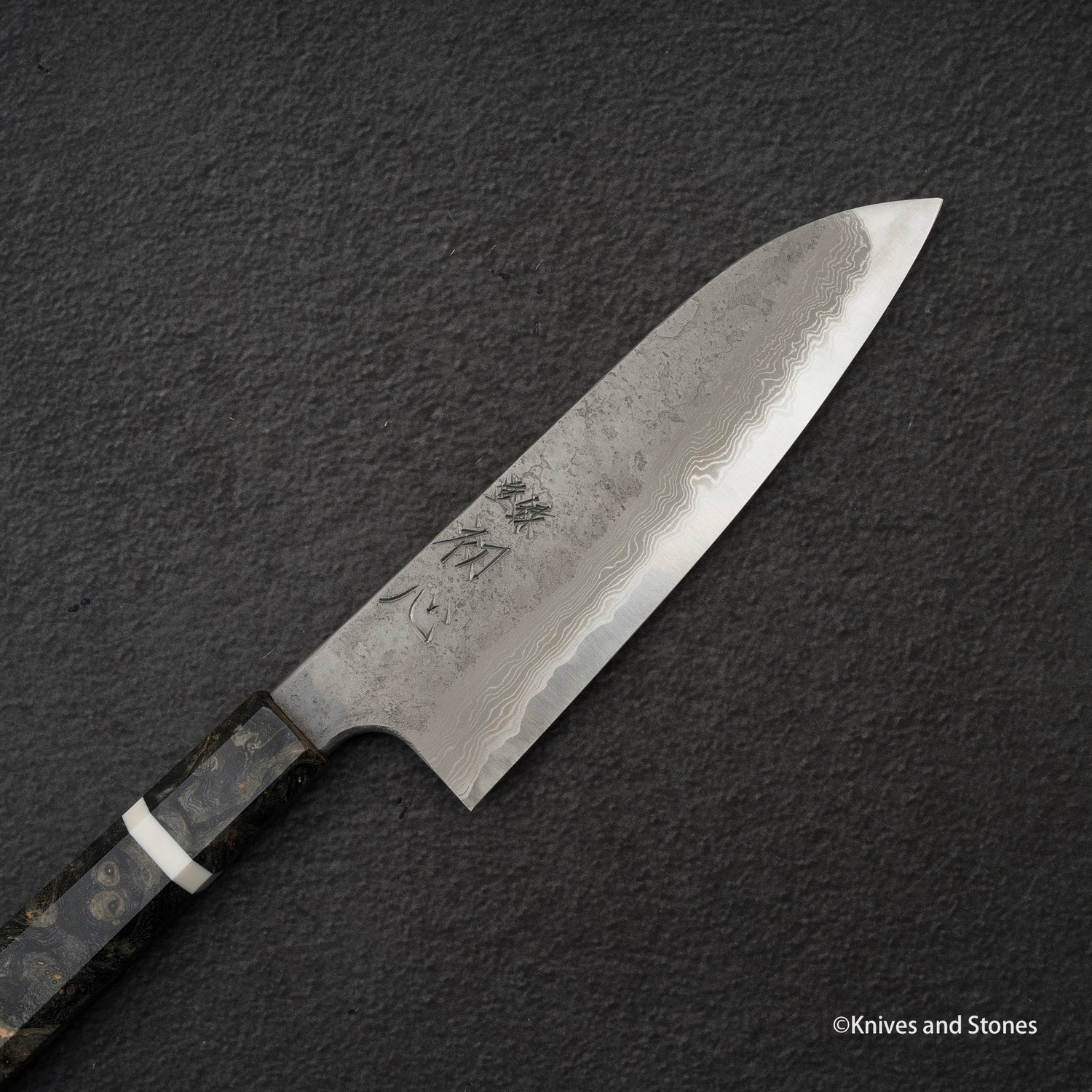 Nigara x Hatsukokoro Ryusui Blue 2 Damascus Santoku 170mm