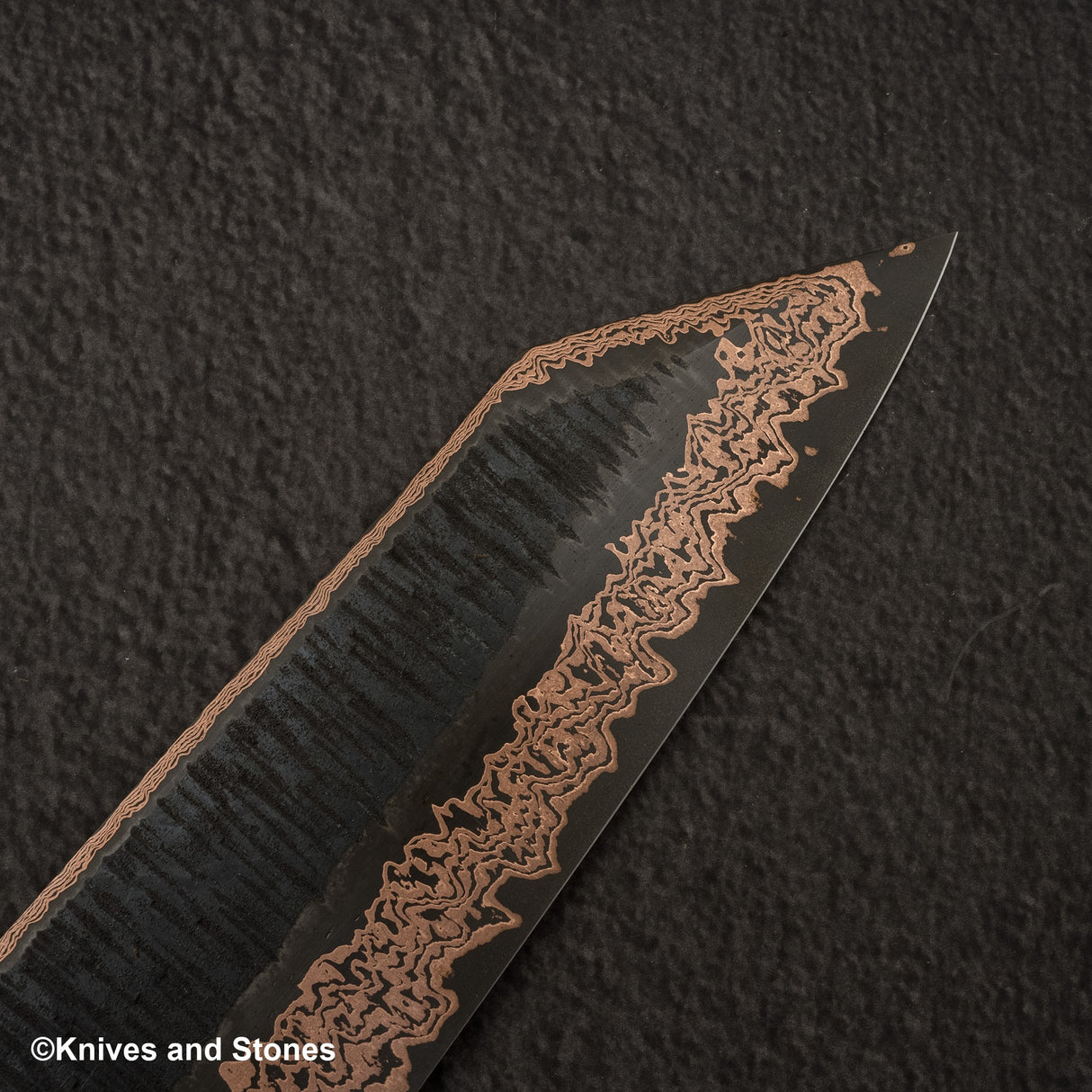 Hatsukokoro x Nigara Yorokobi SLD Copper Tsuchime Damascus K-tip Gyuto 210mm Birch Handle
