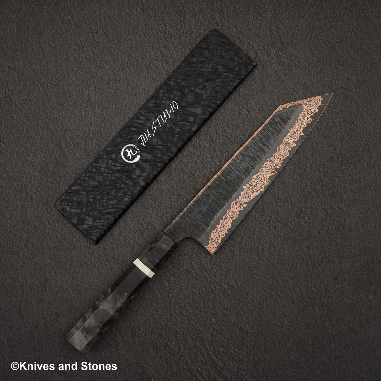 Hatsukokoro x Nigara Yorokobi SLD Copper Tsuchime Damascus K-tip Gyuto 210mm Birch Handle