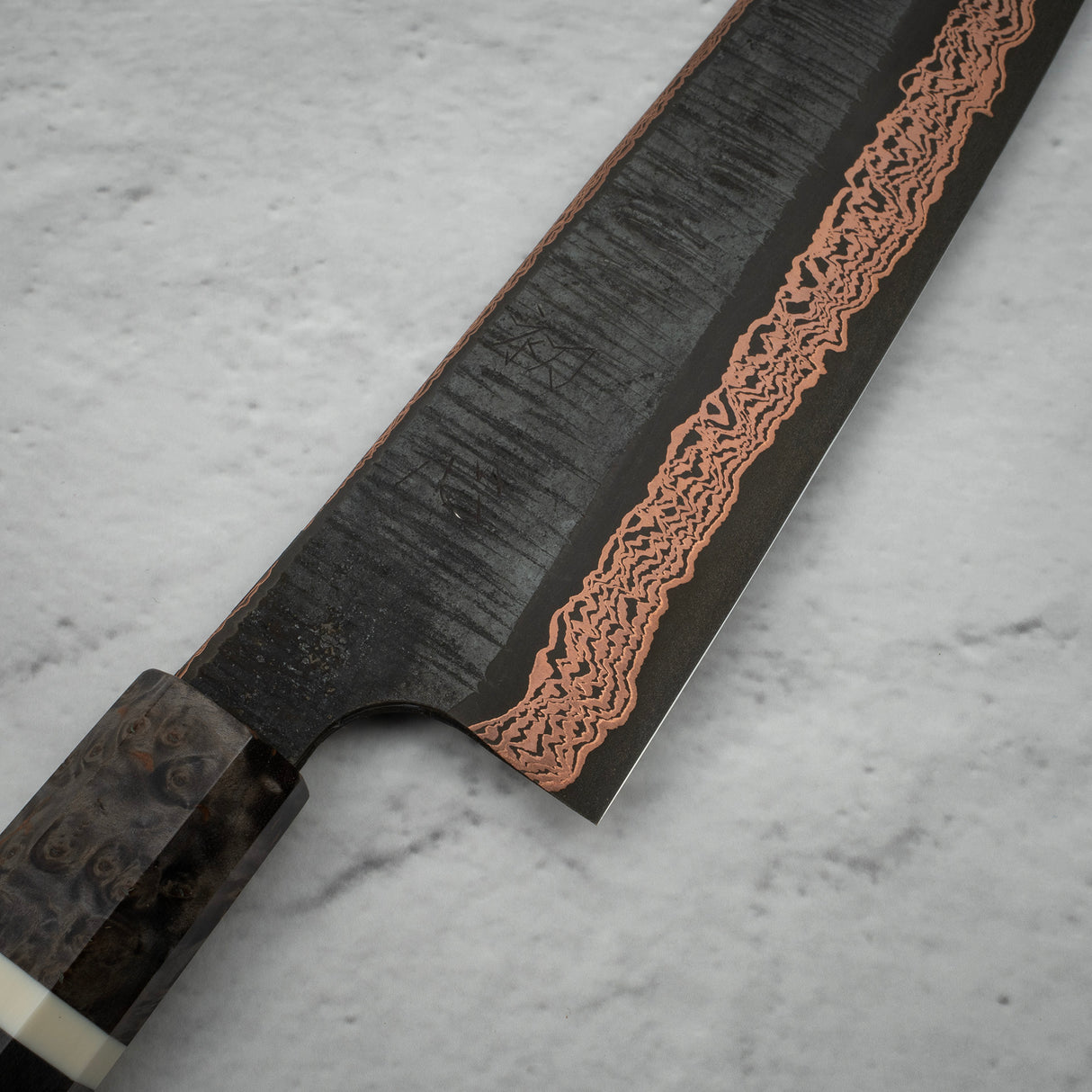 Hatsukokoro x Nigara Yorokobi SLD 銅土大馬士革 K 尖 Gyuto 240mm 帶 Saya