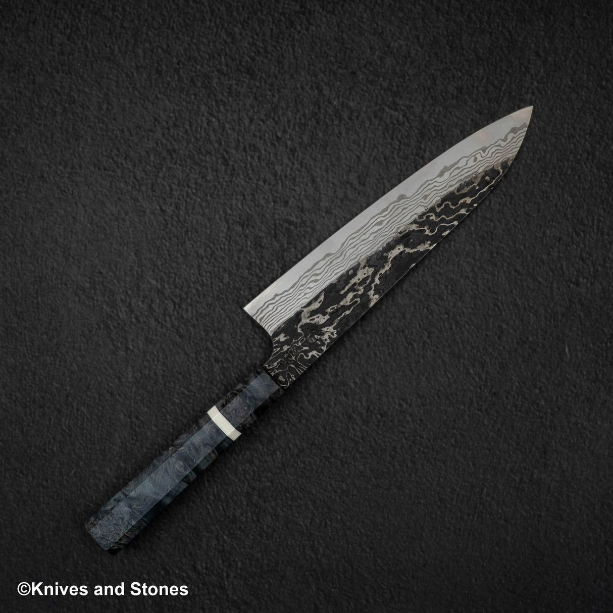 Hatsukokoro x Nigara Yorokobi Special SLD 黑內大馬士革牛刀 210mm 樺木手柄