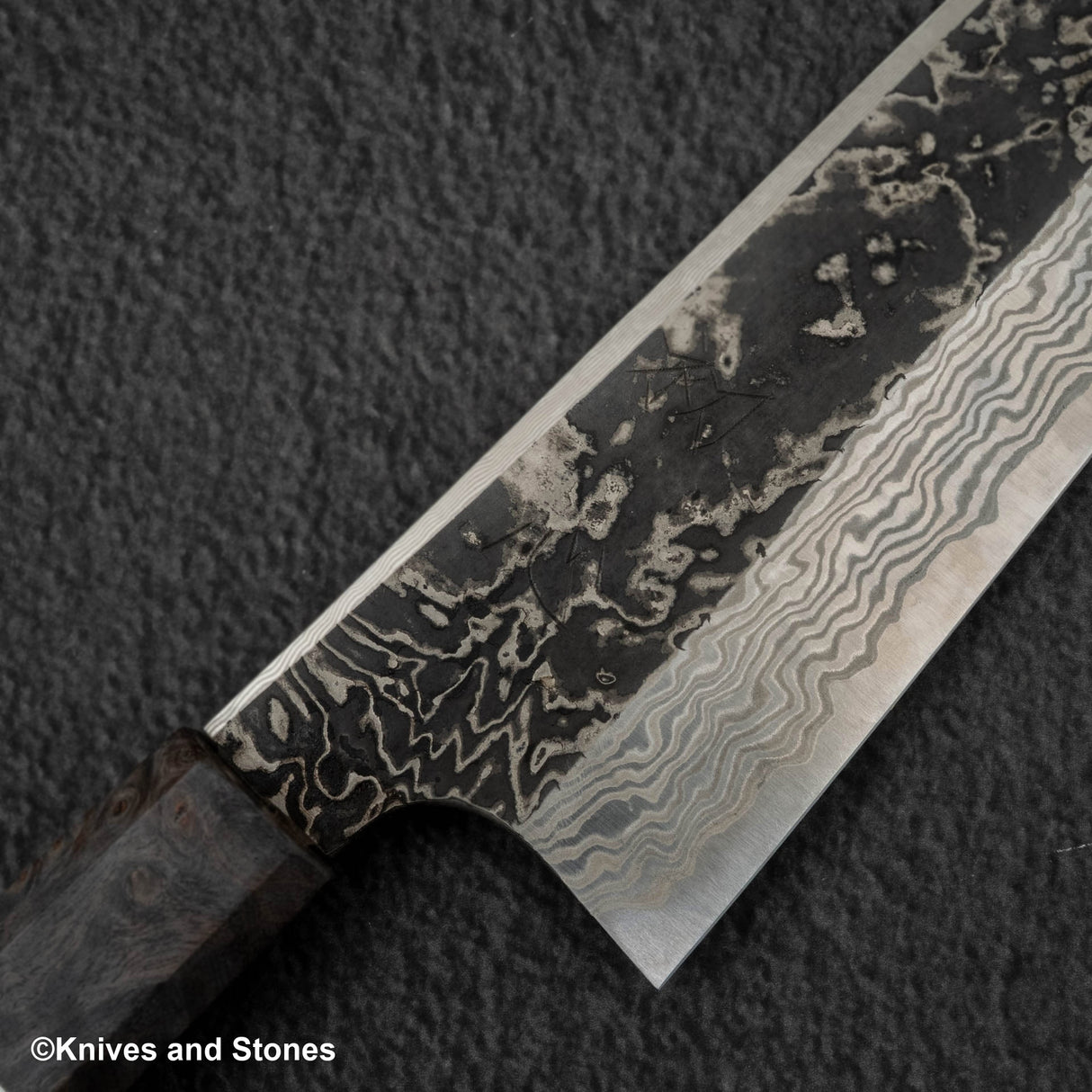 Hatsukokoro x Nigara Yorokobi Special SLD 黑內大馬士革 K 尖 Gyuto 210mm 樺木手柄