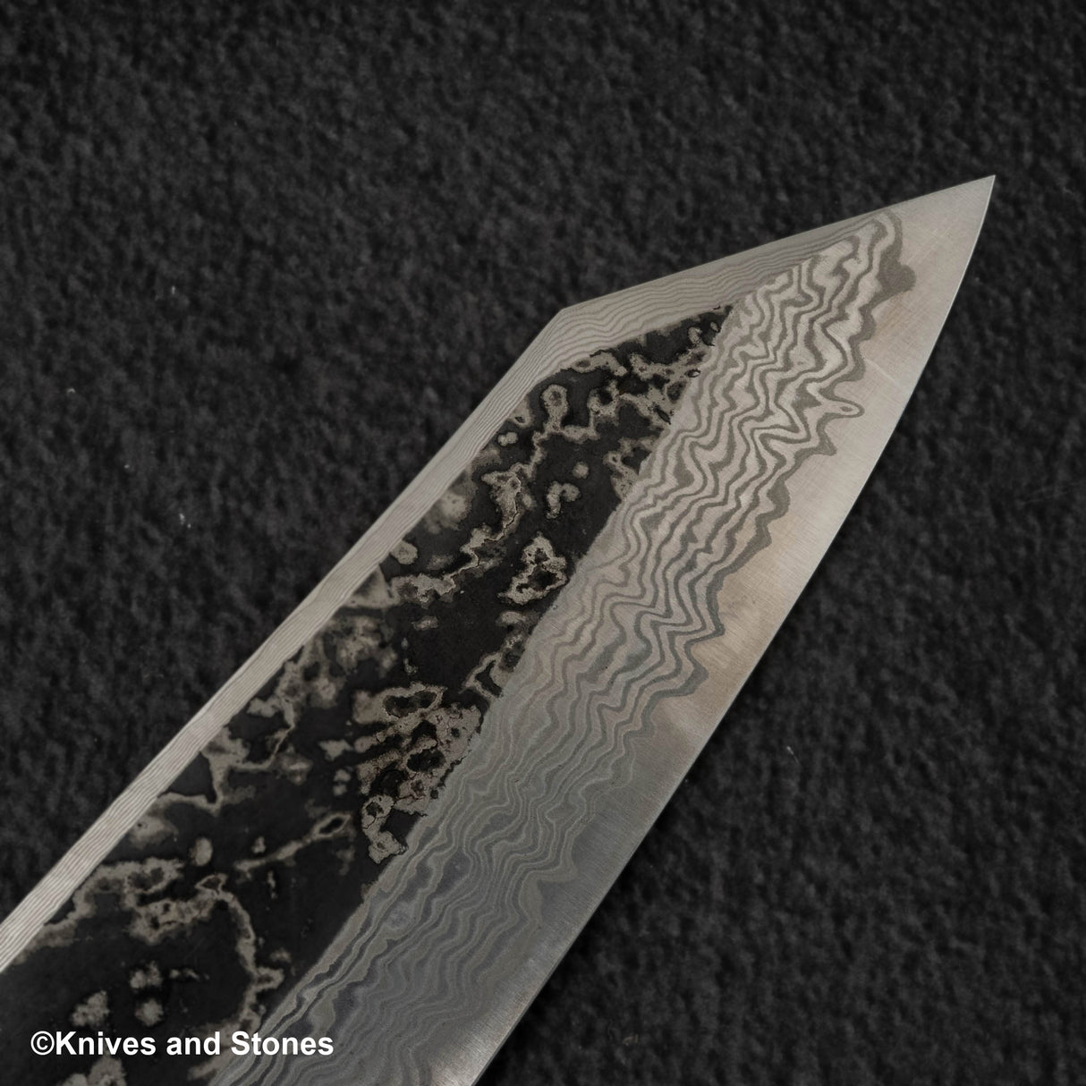 Hatsukokoro x Nigara Yorokobi Special SLD 黑內大馬士革 K 尖 Gyuto 210mm 樺木手柄