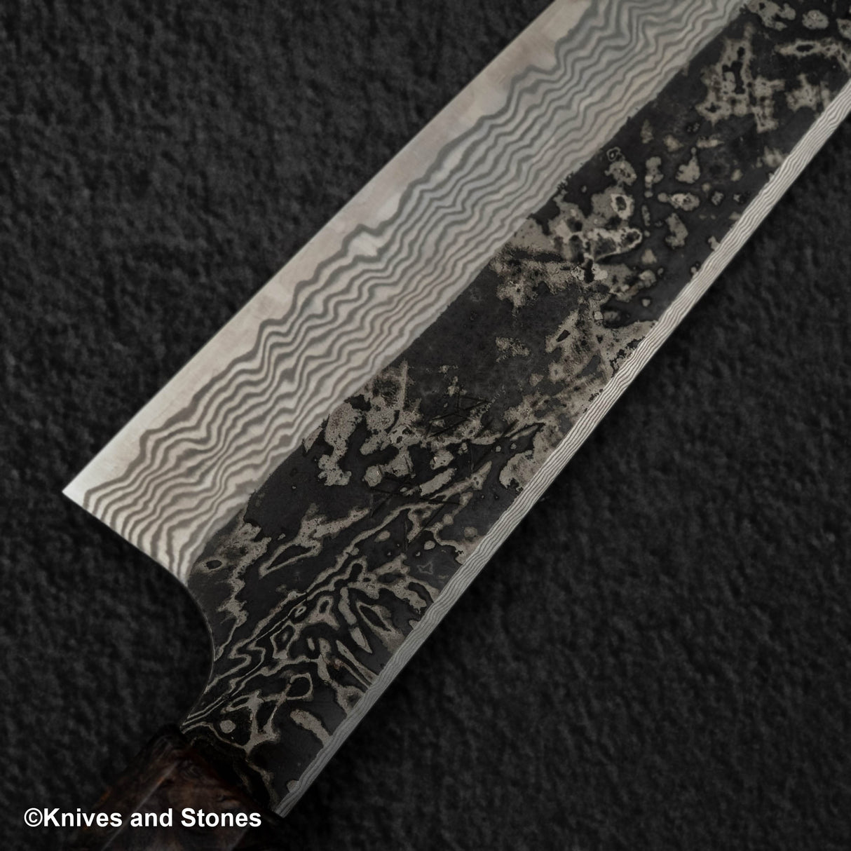 Hatsukokoro x Nigara Yorokobi Special SLD 黑內大馬士革 K 尖 Gyuto 210mm 樺木手柄