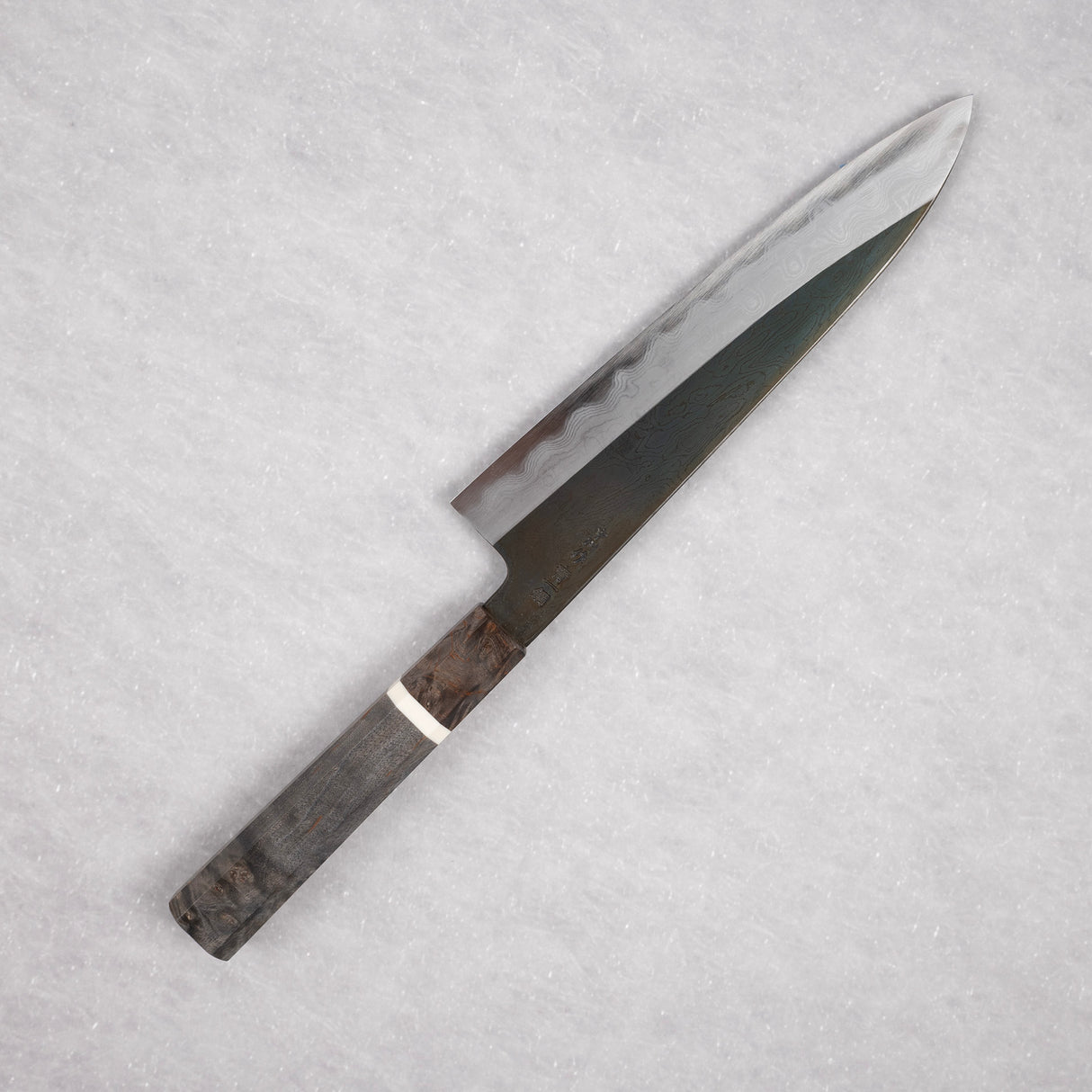 初心 x 中川聰 藍色 1 蝕刻黑大馬士革牛刀 210 毫米