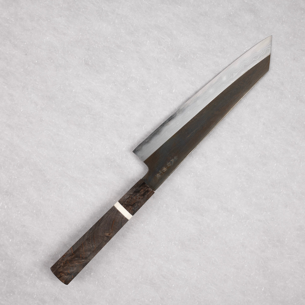 初心 x 中川聰藍色 1 蝕刻黑大馬士革 K 尖 Gyuto 210 毫米