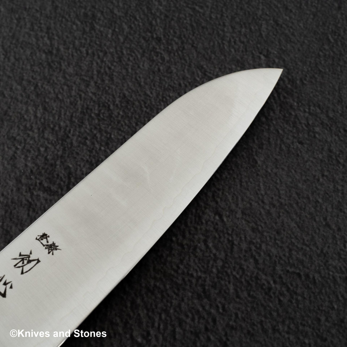 Hatsukokoro Hayabusa Aogami Super Migaki Santoku 180mm Black Chacate