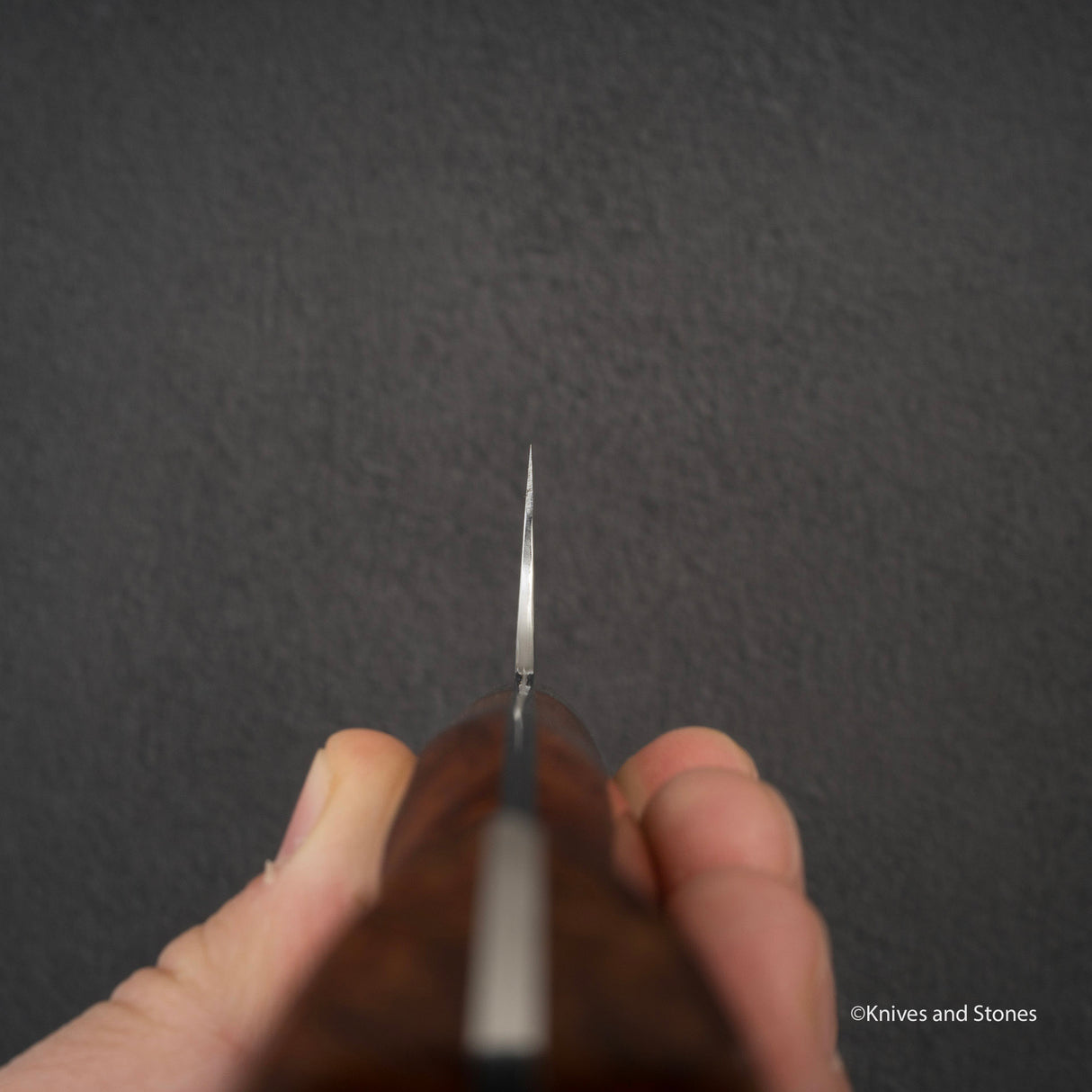 Yoshimi Kato SG2 Minamo Ktip Santoku 180mm Amboyna Burl Western SP