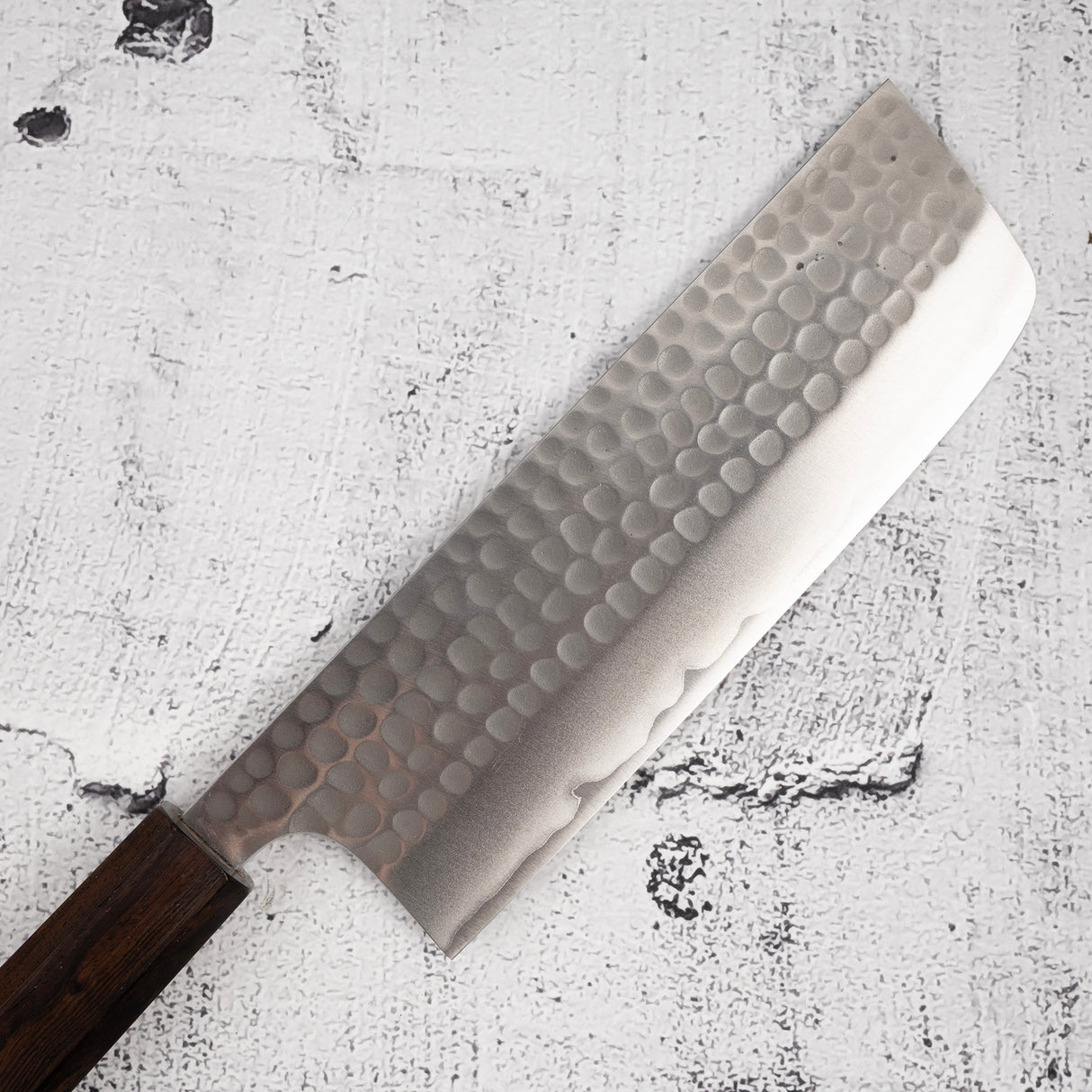 安立勝重 青紙二號槌目菜切 170mm 不鏽鋼夾層 黑檀手柄