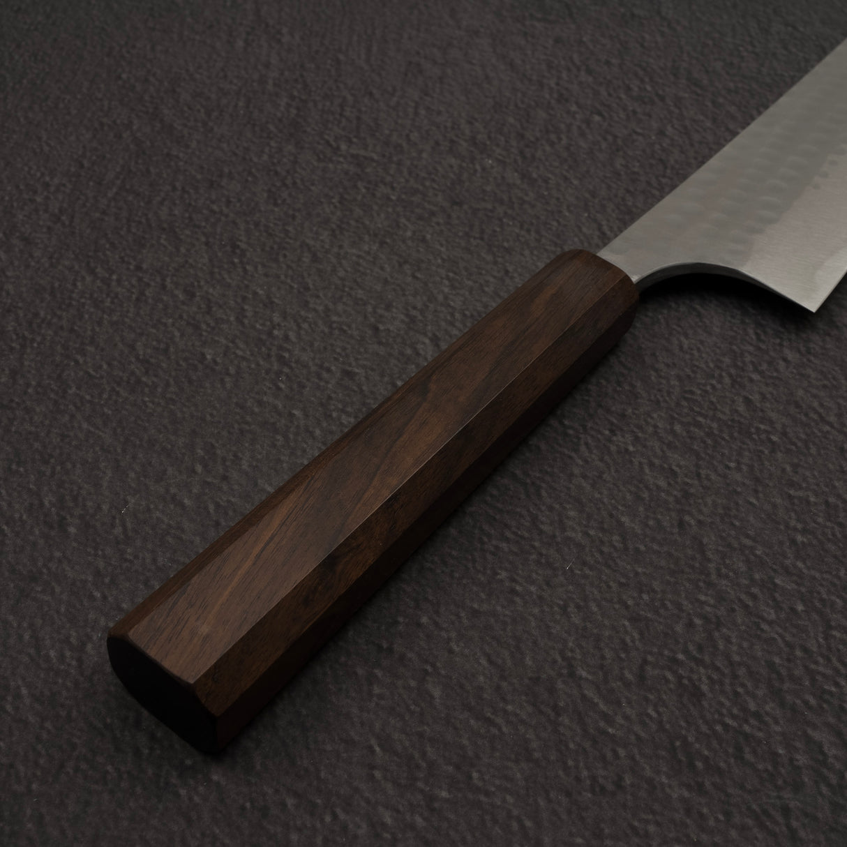 安立勝重 青紙二號槌目不鏽鋼夾層牛刀210mm 黑檀柄