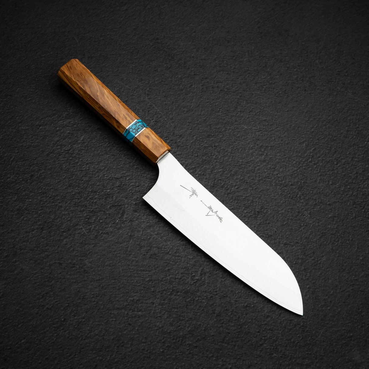 Kurosaki Gekko VG XEOS Santoku 165mm - Turquoise Ring