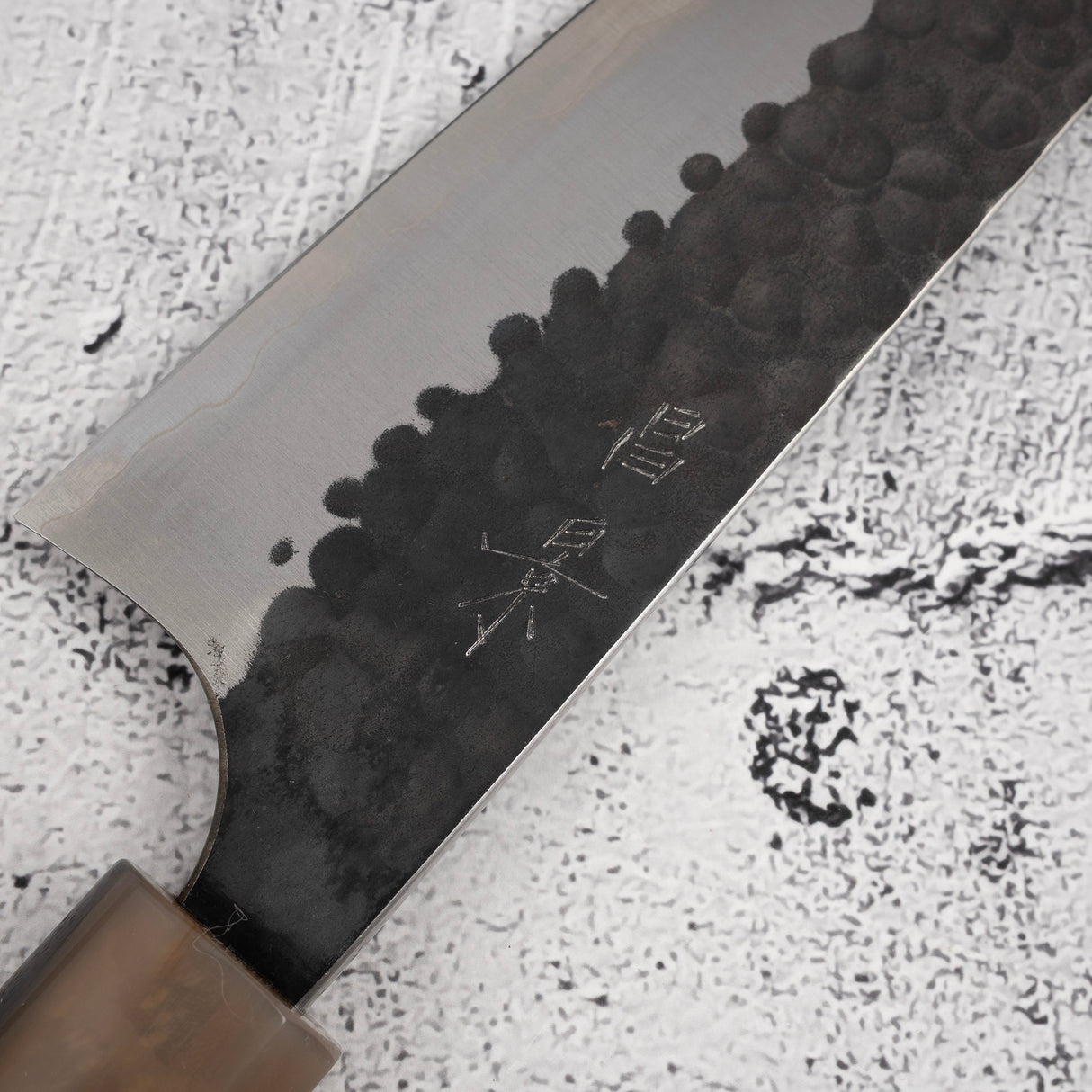 昌景小石 AS 文化刀 175mm,青鋼超級 黑打槌目 K&S 愛心型鐵木手柄