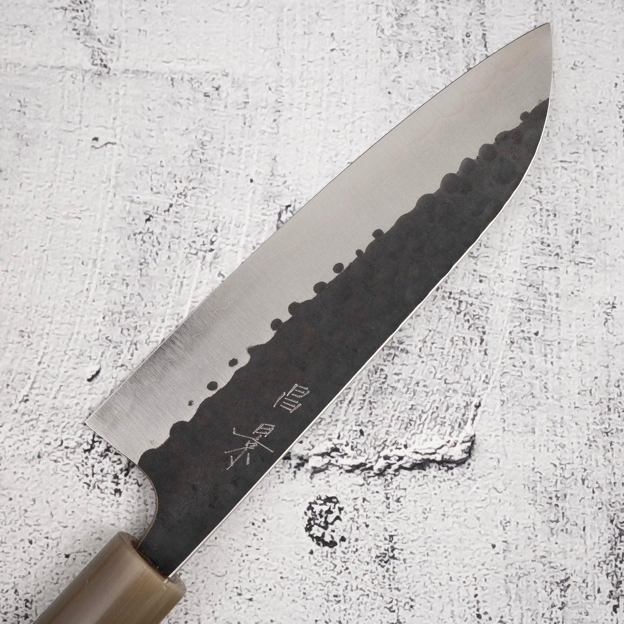 Masakage Koishi AS Santoku 175mm, Aogami Super Kurouchi Tsuchime K&S Hearted-shaped Ironwood Handle