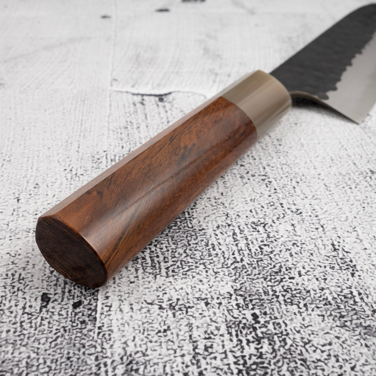 Masakage Koishi AS Santoku 175mm, Aogami Super Kurouchi Tsuchime K&S Hearted-shaped Ironwood Handle