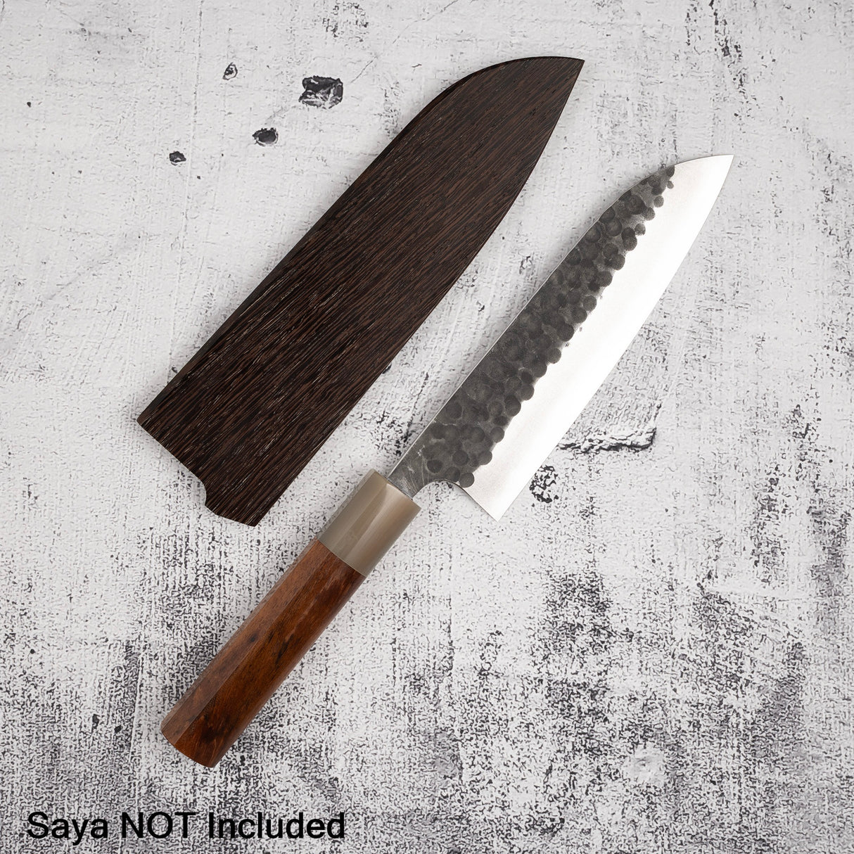Masakage Koishi AS Santoku 175mm, Aogami Super Kurouchi Tsuchime K&S Hearted-shaped Ironwood Handle