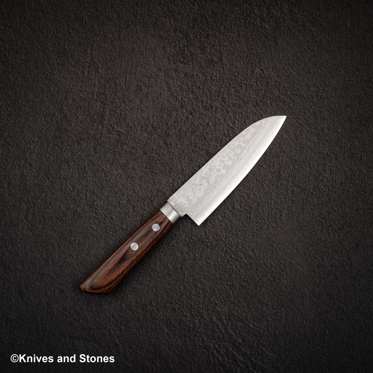 Masutani Sairyu VG10 Damascus Small Santoku 135mm Western Handle