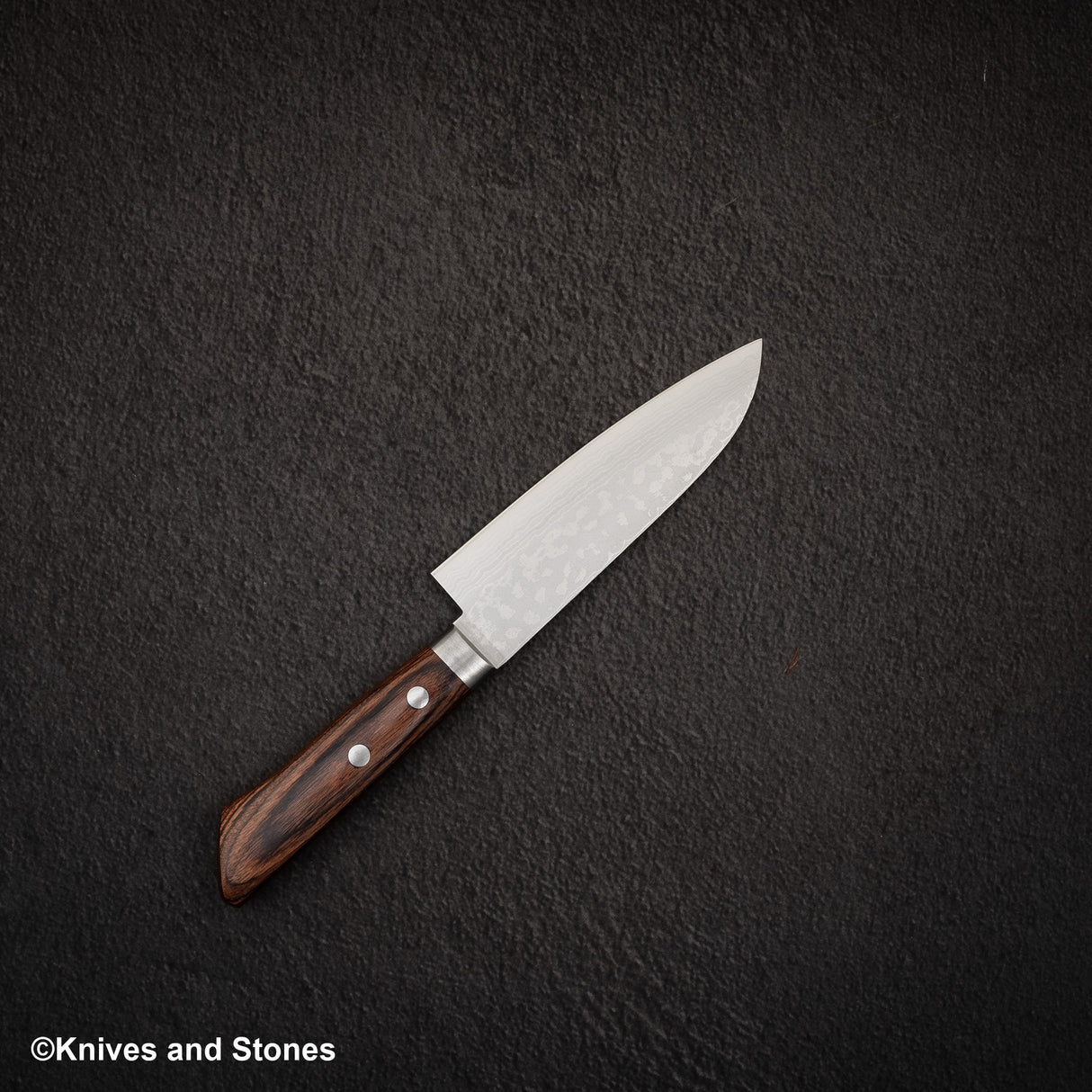 Masutani Sairyu VG10 Damascus Small Santoku 135mm Western Handle