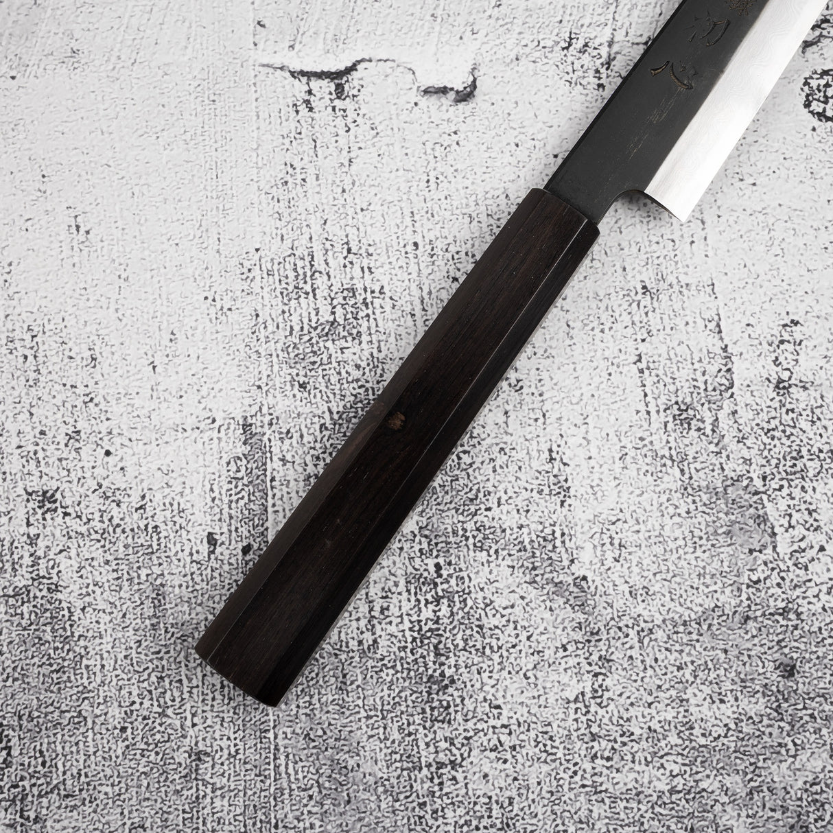 Nakakawa Blue 1 KU 大馬士革 Sujihiki 240 毫米蝕刻黑檀木 Hatsukokoro 出品