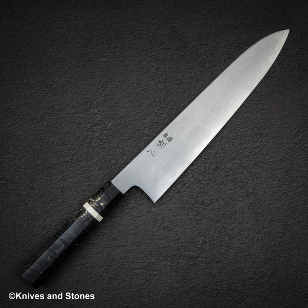 Hatsukokoro x Satoshi Nakagawa Blue 1 Damascus Gyuto 270mm