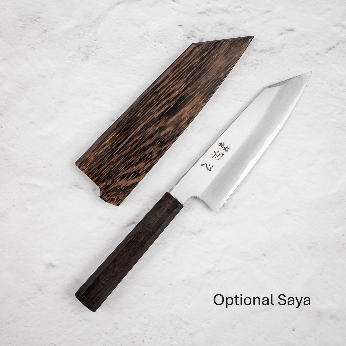 Nakagawa Blue1 寬斜角 Kasumi Bunka 180mm 黑檀木手柄