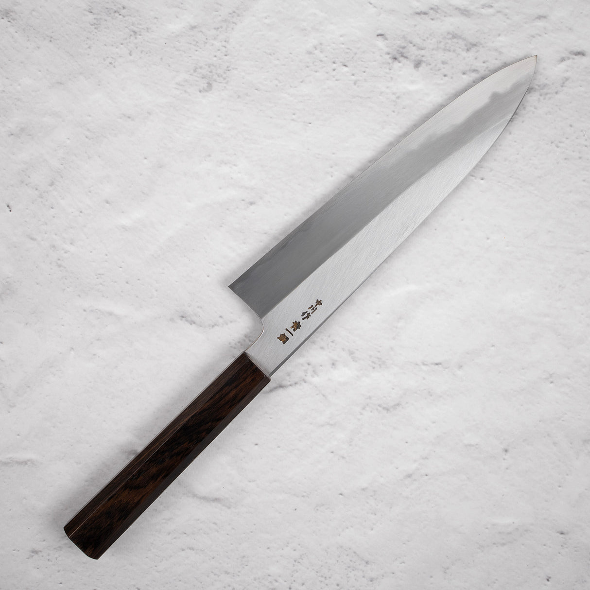 Nakagawa Blue1寬斜角Kasumi Gyuto 210mm黑檀木手柄