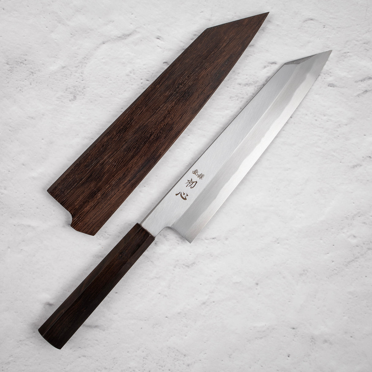 Nakagawa Blue1寬斜角Kasumi K-tip Gyuto 240毫米黑檀木手柄