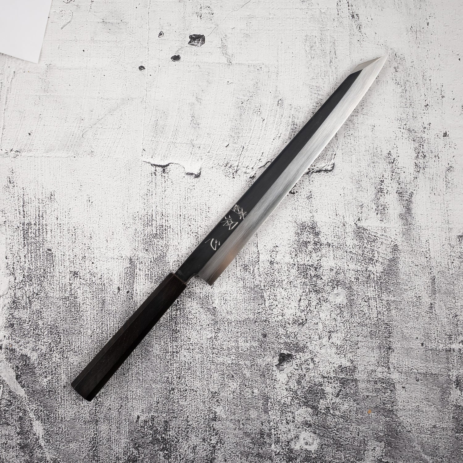 Nakagawa Ginsan K-tip Yanagiba 300 mm Mirror-polished Ebony