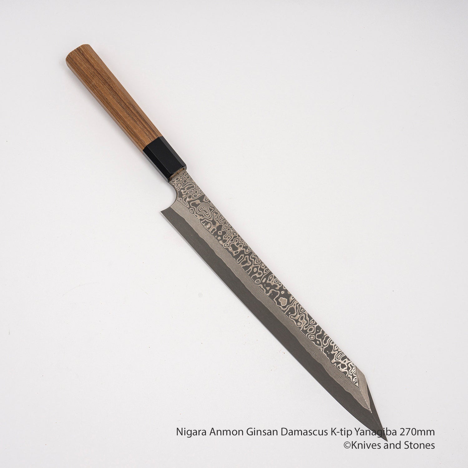 Nigara Anmon Ginsan Damascus K-tip Yanagiba 270 mm