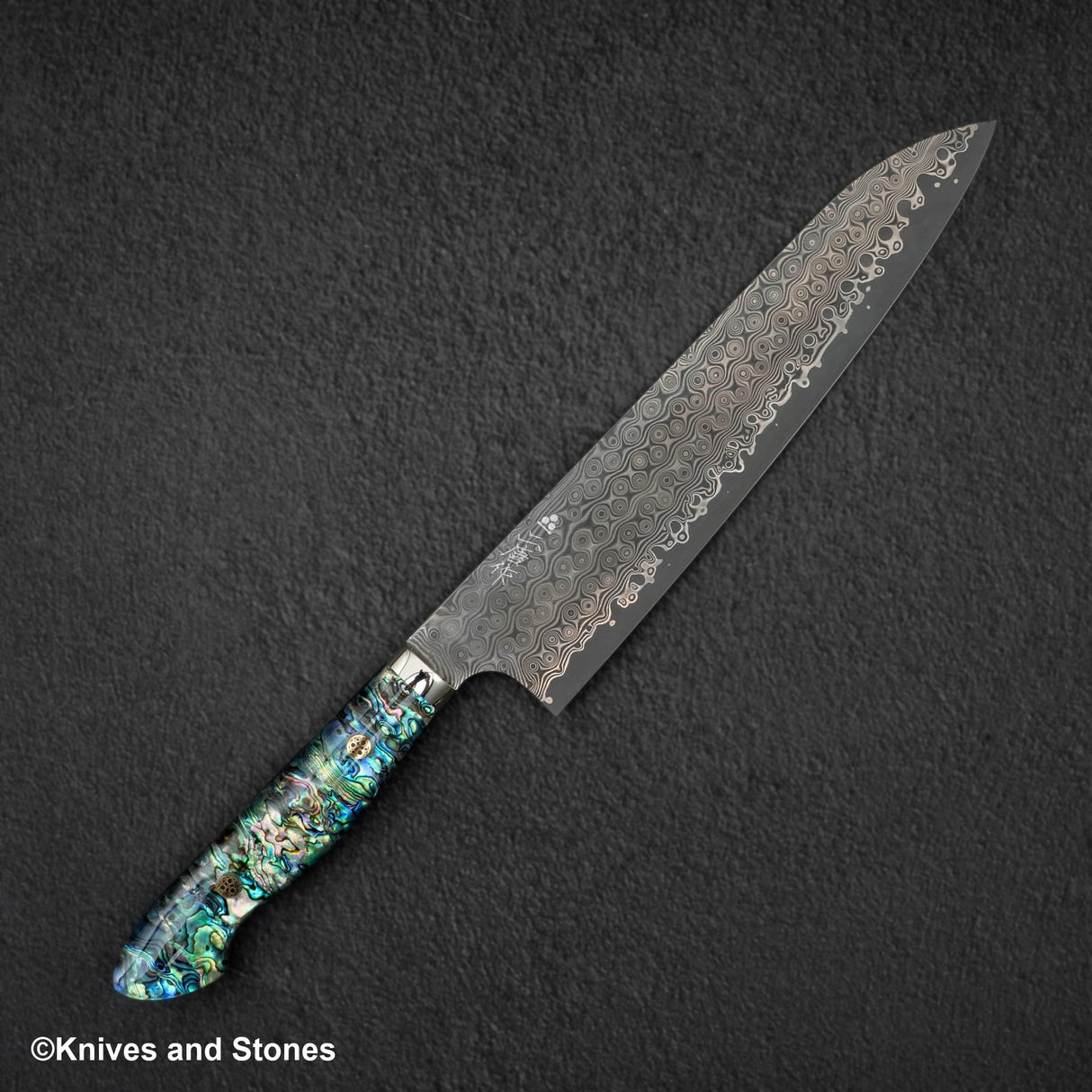 Nigara Anmon(暗紋)SG2 雨滴大馬士革 Gyuto 240 毫米珍珠母貝鑲嵌手柄