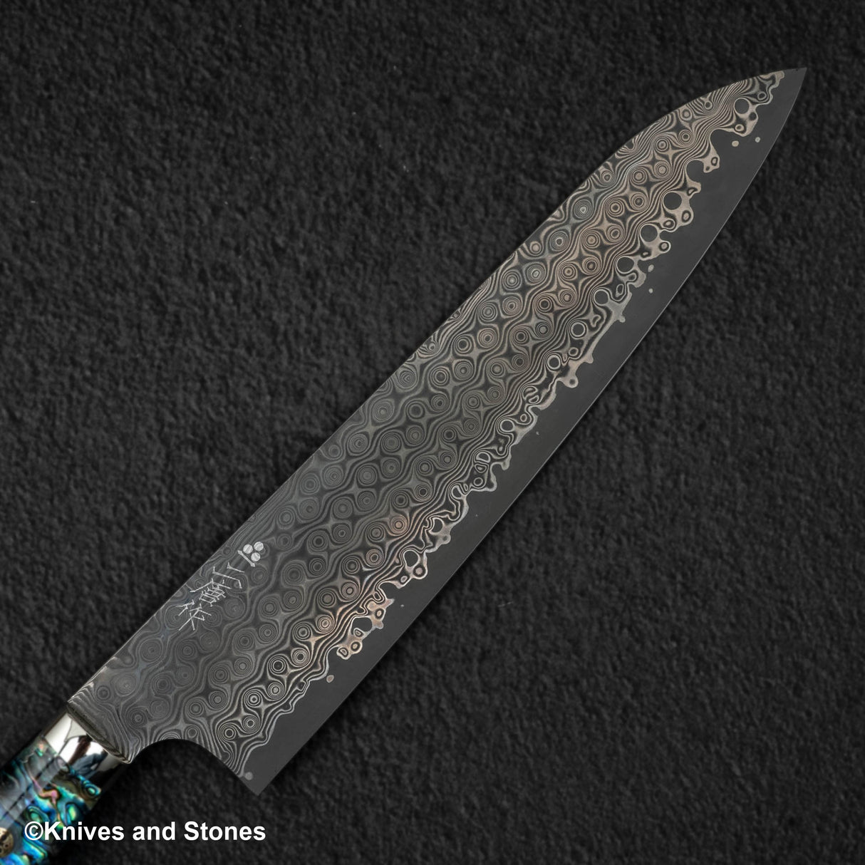 Nigara Anmon(暗紋)SG2 雨滴大馬士革 Gyuto 240 毫米珍珠母貝鑲嵌手柄