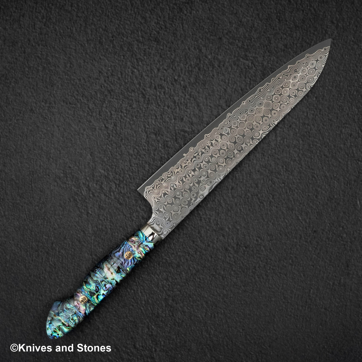 Nigara Anmon(暗紋)SG2 雨滴大馬士革 Gyuto 240 毫米珍珠母貝鑲嵌手柄