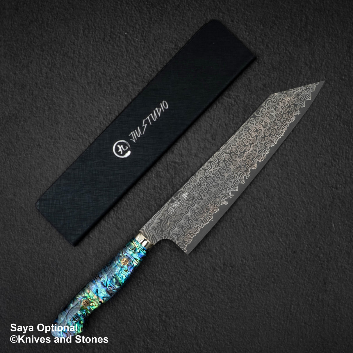 Nigara Anmon(暗紋)SG2 雨滴大馬士革 K 尖 Gyuto 240 毫米珍珠母鑲嵌手柄